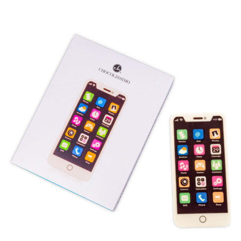 čokoládový telefón, čokoládový smartphone, smartphone z čokolády, telefón z čokolády, čokoládové figúrky, tip na darček