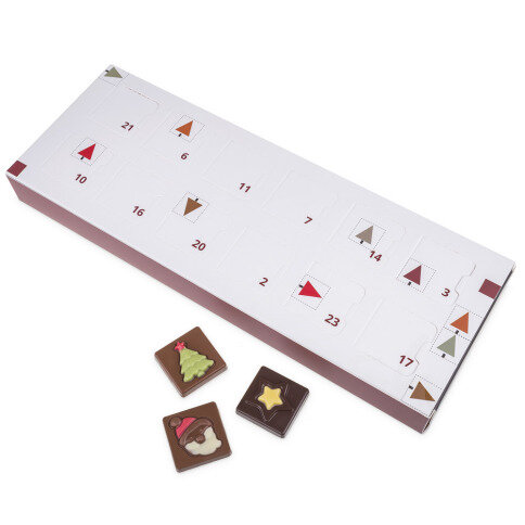 cokoladovy adventny kalendar, cokoladovy kalendar, adventny kalendar s belgickou cokoladou, darcek advetny kalendar