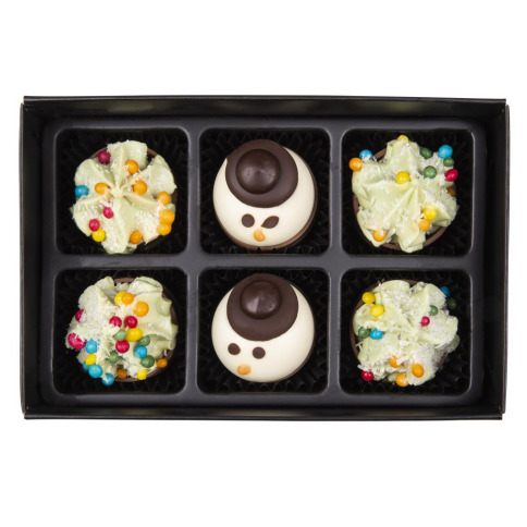 čokoládové pralinky na Vianoce, čokoládové figúrky, belgická bonboniéra, belgické pralinky, vianočné belgické pralinky, darček na Vianoce