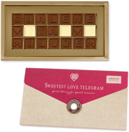 čokoládový telegram na Valentína
